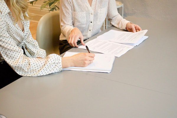 A photo of people studying the FLSA.