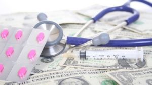 Medical equipment over dollar bills