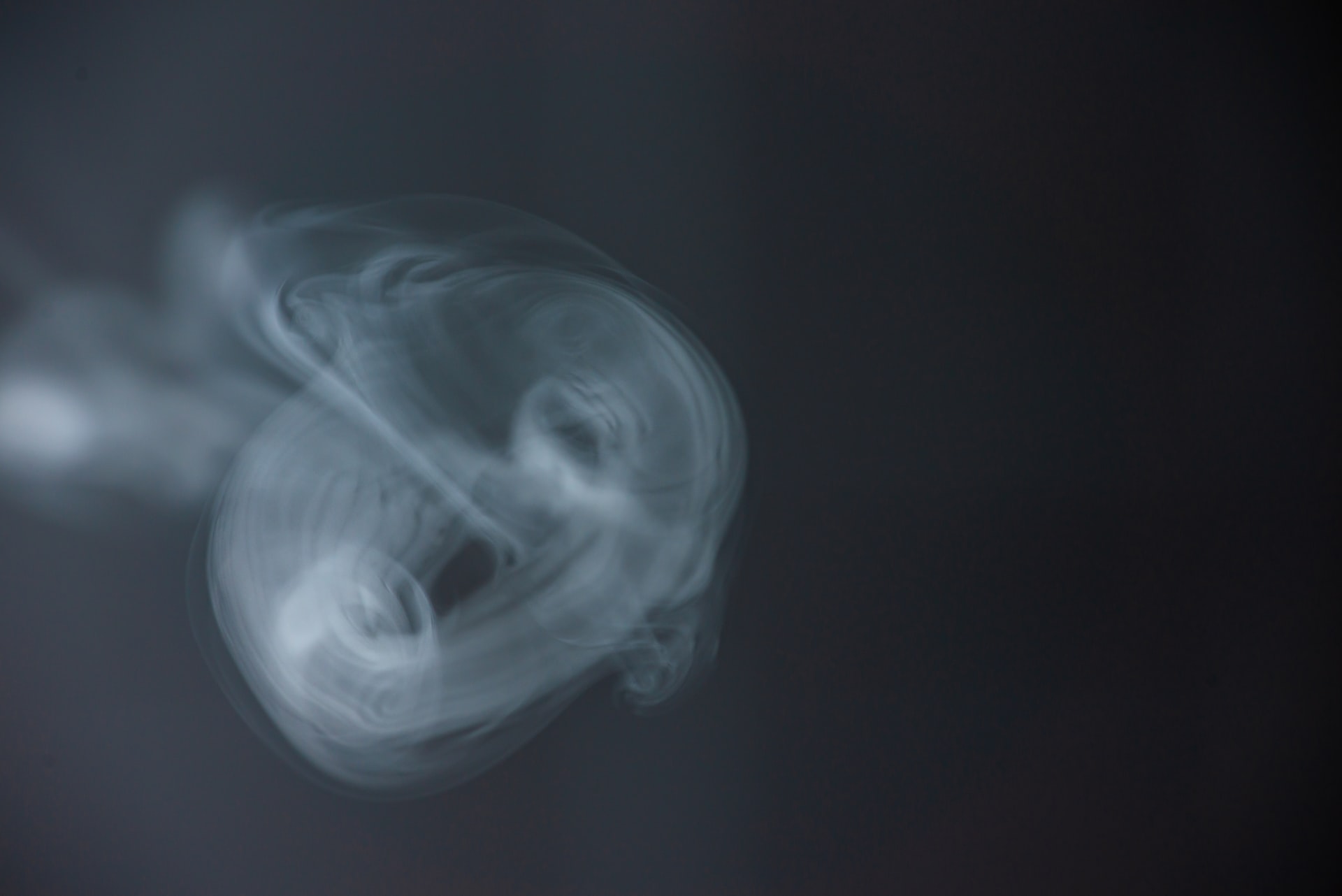 A cloud of nicotine vapor hangs in the air