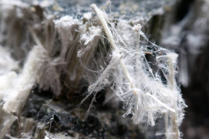 Magnified asbestos fibers