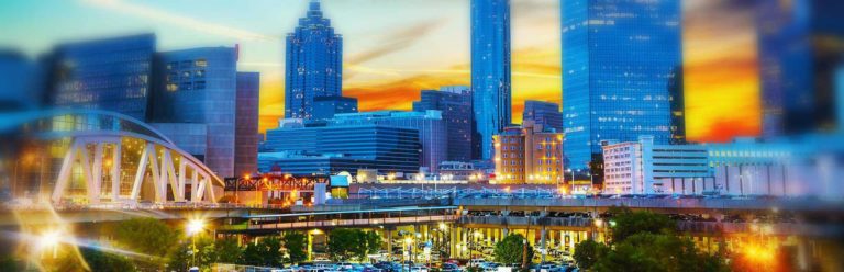 Atlanta Georgia skyline at night