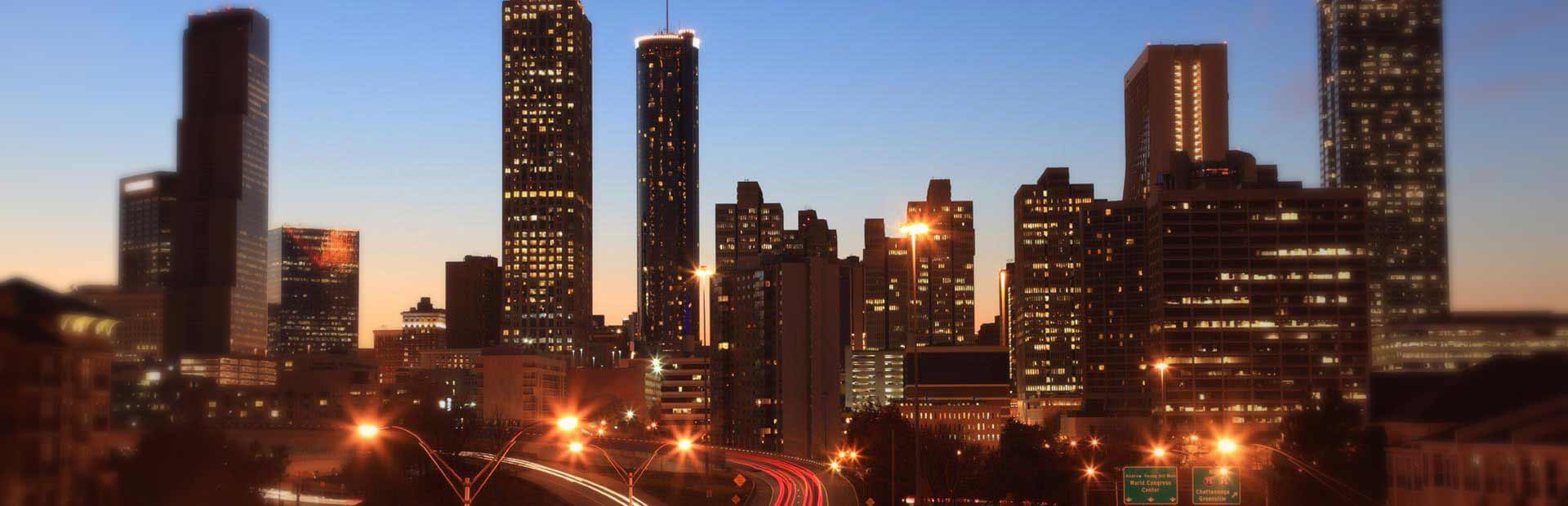 Atlanta Georgia skyline at night