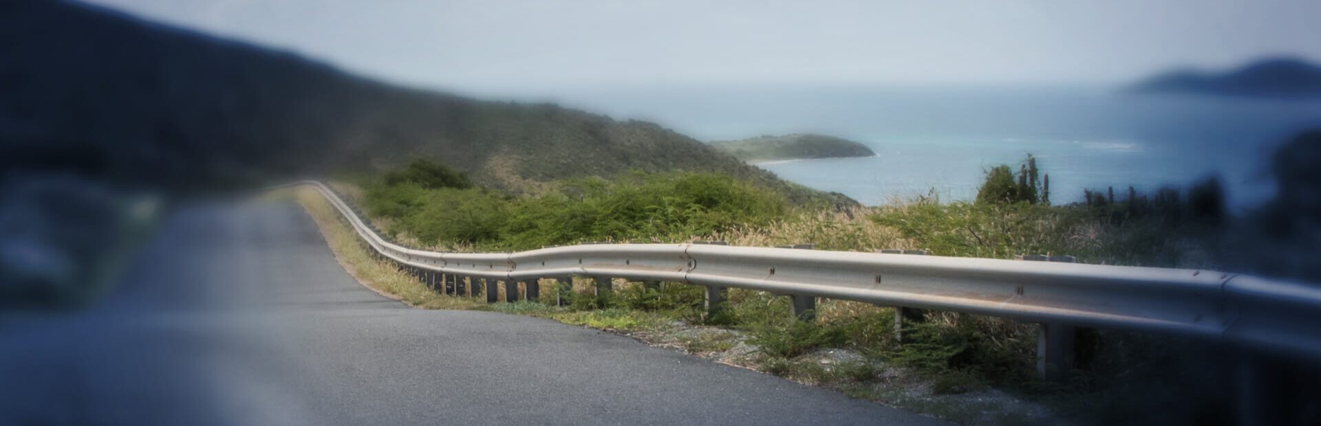 Road with guardrail on the Virgin Islands