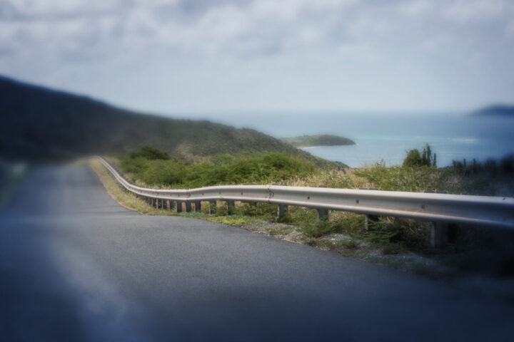 Road with guardrail on the Virgin Islands