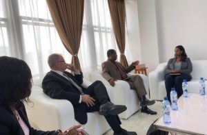 Beasley Allen aviation lawyer Mike Andrews, second from left, met with Ethiopian Transport Minister Dagmawit Moges, right, to discuss the ongoing investigation into the crash of Ethiopian Airlines flight 302.