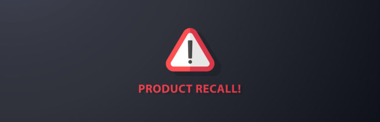 A sign reading "Product Recall!"
