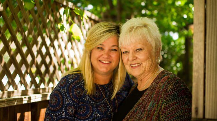 Beasley Allen staff member Katie Tucker with client Ms. Giannecchini