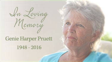 Caption: In Loving Memory - Genie Harper Pruett (1948 - 2016) 