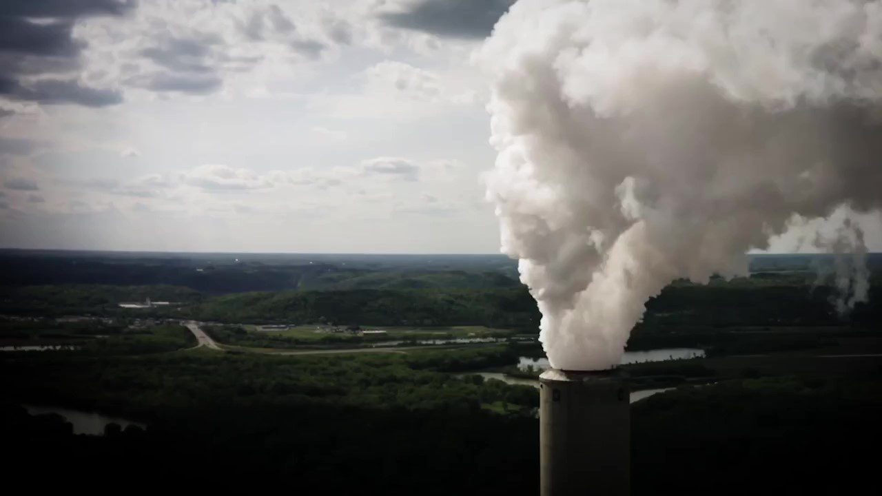 A smoke stack outputs benzene vapors