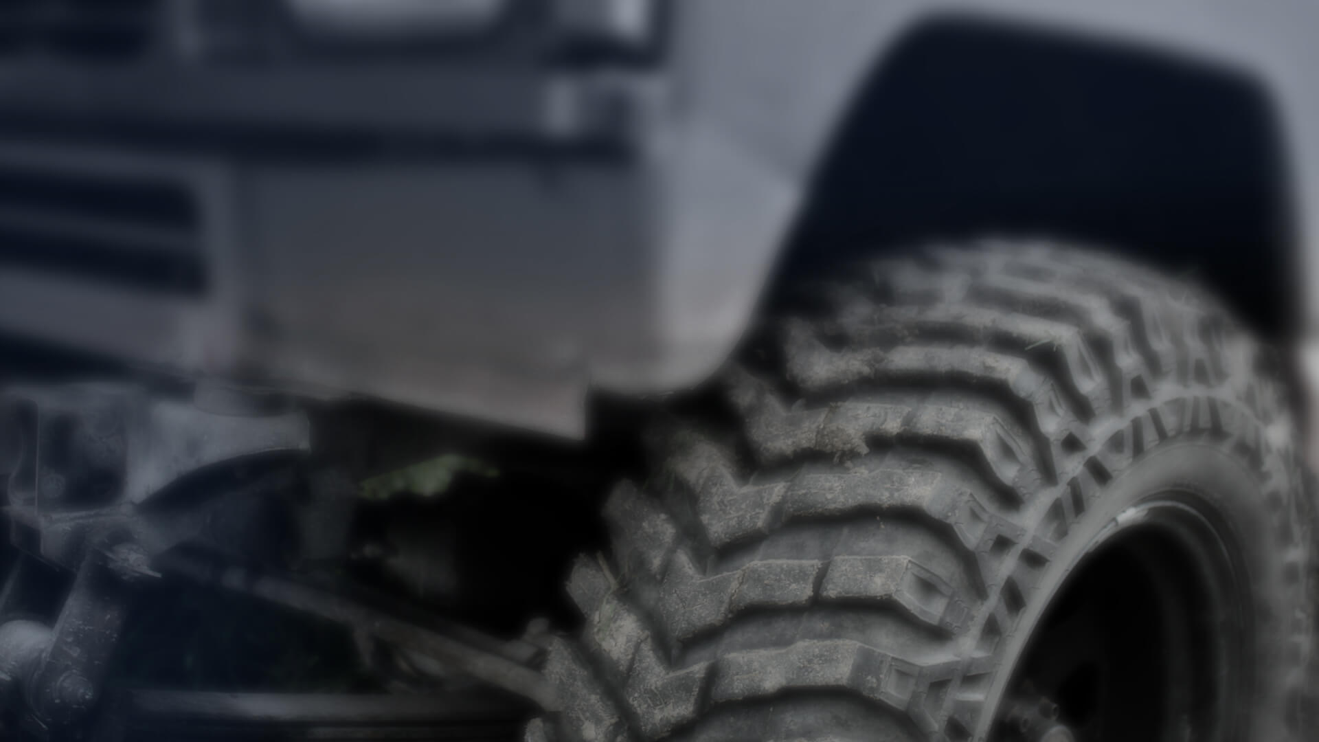 Close up on a vehicle "boosted" with a lift kit