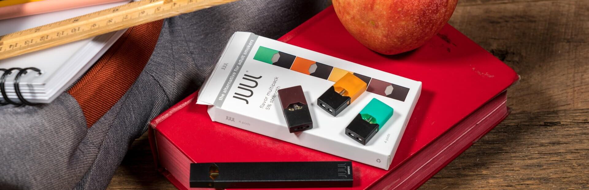 JUUL Vaping device and cartridges among school supplies