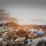 Garbage and debris at a landfill