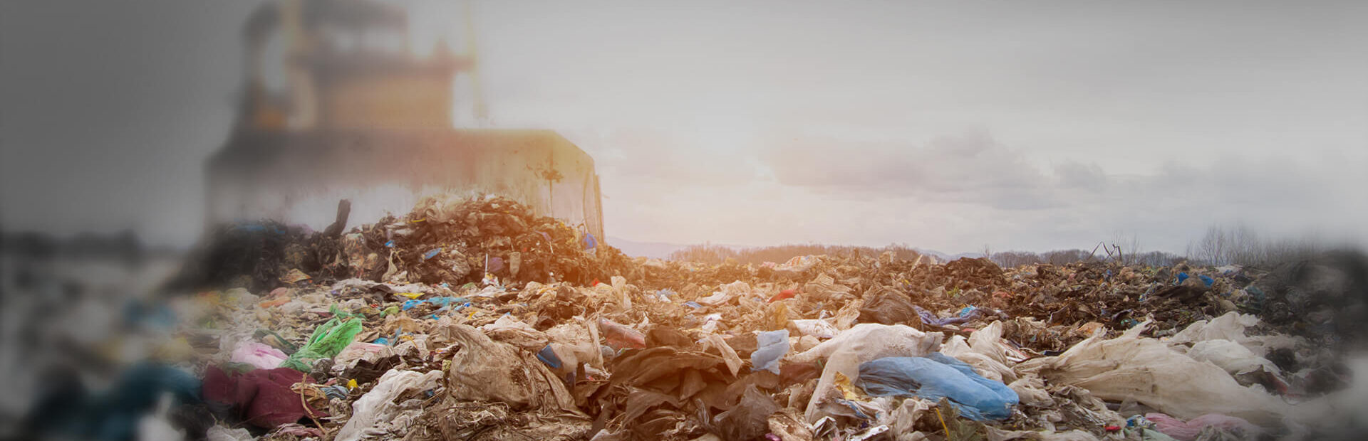 Garbage and debris at a landfill