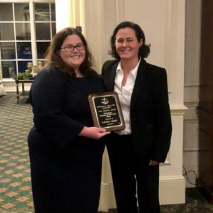 Beasley Allen Attorney Lauren James receiving the MVLP Lawyer of the Year award