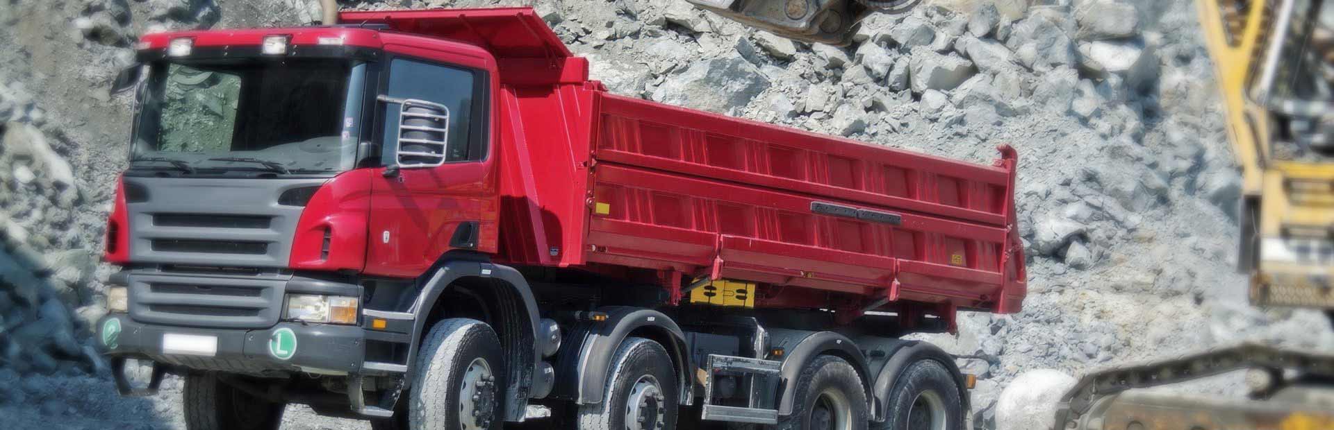 Dump truck at a quarry