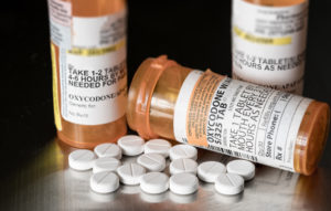 Prescription bottles of the opioid Oxycodone