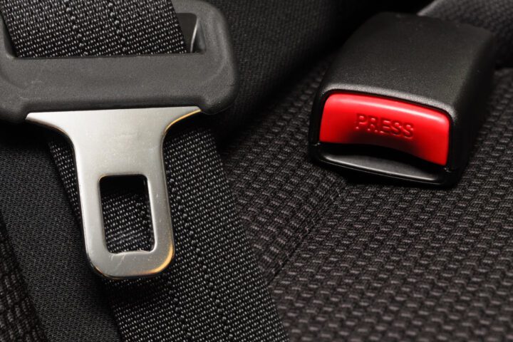 Unbuckled car seatbelt