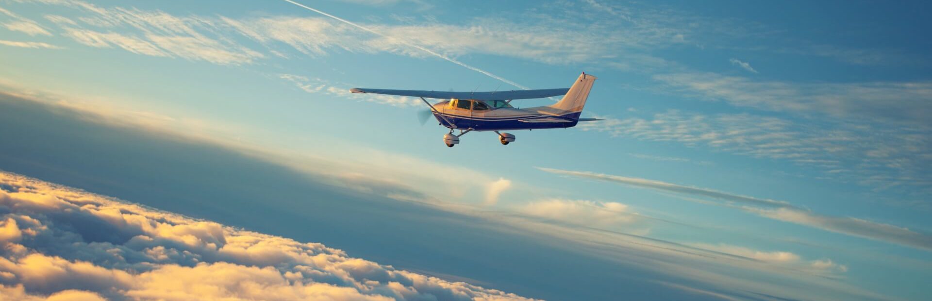 Small airplane in flight