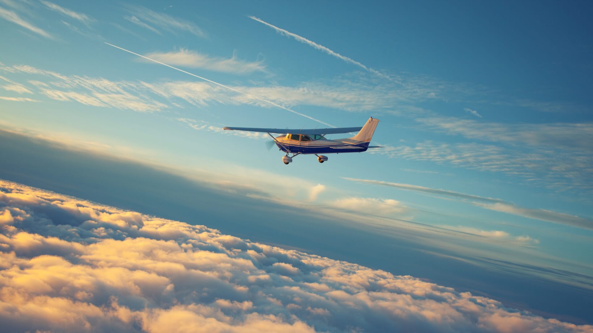 Small airplane in flight
