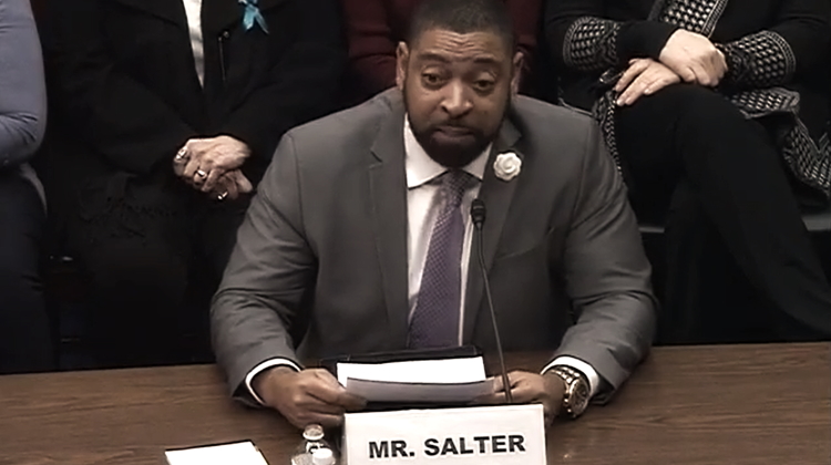 Marvin Salter, son of Jackie Fox, testifying