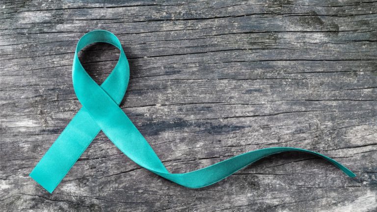 Teal support ribbon